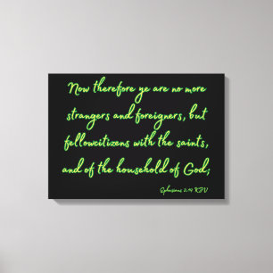 Lienzo Efesios 2:19 Biblia Verse KJV Wall Art