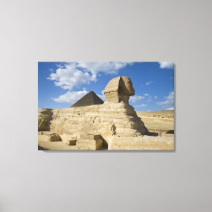 Lienzo Egipto, Giza. La gran Esfinge se eleva sobre los 2