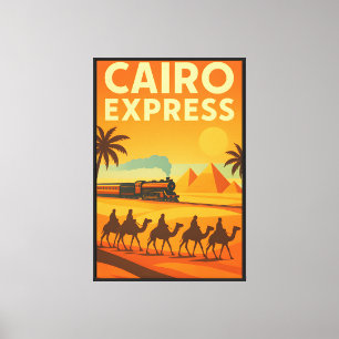 Lienzo Egipto vintage: El viaje retro del Cairo Express