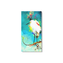 "Egret de nieve" 16" x 32"