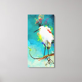 Lienzo "Egret de nieve" 16" x 32"