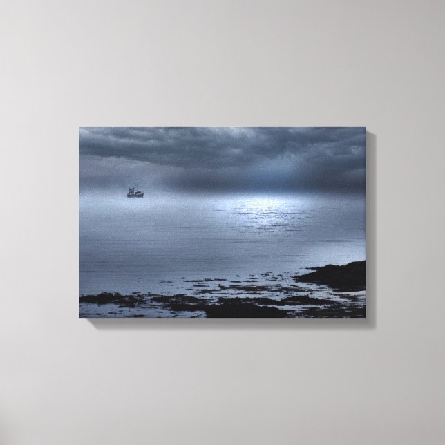 Lienzo Eigg desde la playa de Camusdarrach  (Anverso)