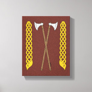 Lienzo Ejes daneses/vikingos cruzados con el trabajo a pa