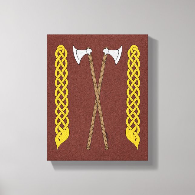 Lienzo Ejes daneses/vikingos cruzados con el trabajo a pa (Anverso)