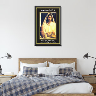 Lienzo El 26:26 Jesús de Matthew tomó el pan, lona