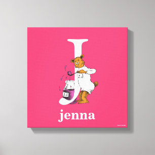 Lienzo El ABC de Dr. Seuss: Letra J - Blanco Agrega tu