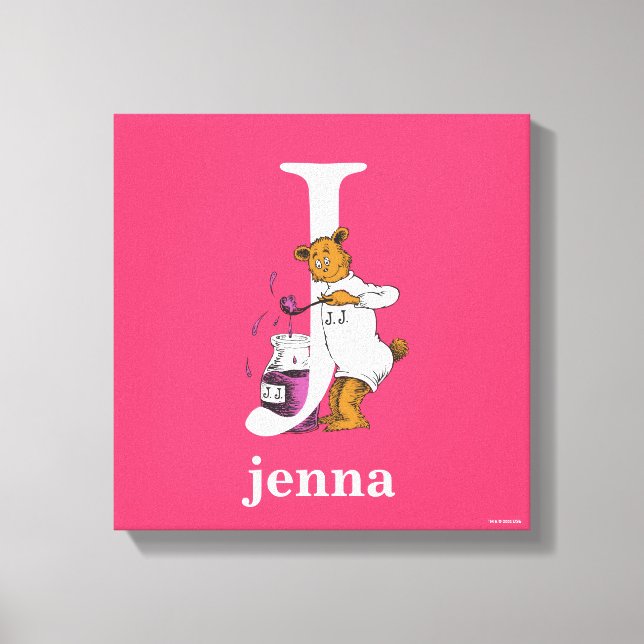 Lienzo El ABC de Dr. Seuss: Letra J - Blanco | Agrega tu  (Anverso)