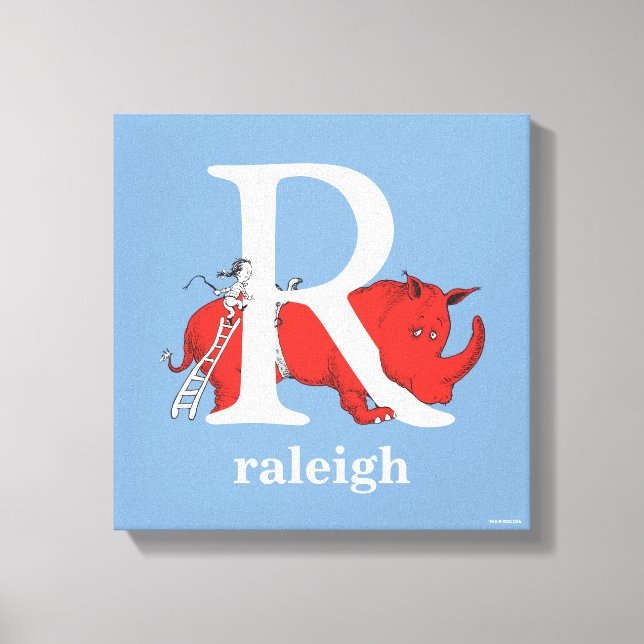 Lienzo El ABC del Dr. Seuss: Carta R - Blanco | Añadir su (Anverso)