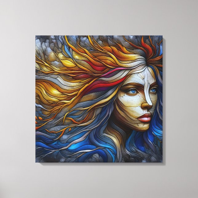 Lienzo El abrazo de la naturaleza - Era IA (Anverso)