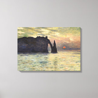 Lienzo El acantilado Etretat, el atardecer de Claude Mone