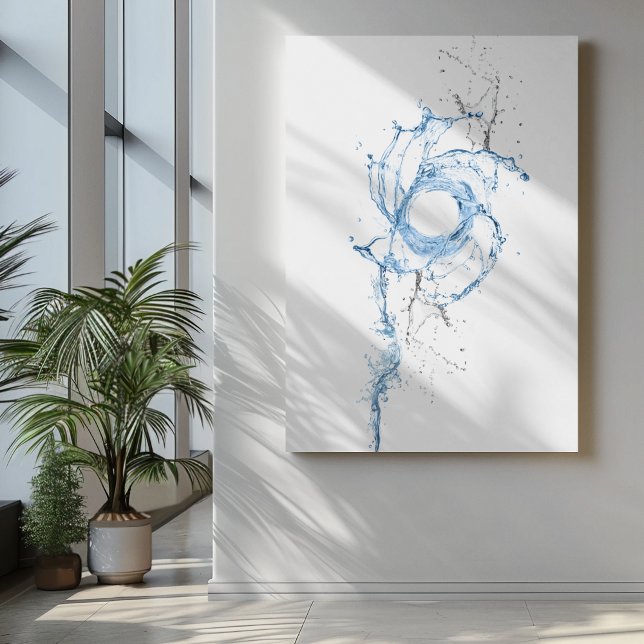Lienzo El agua nadando se salpicará en tonos azules y gri (Subido por el creador)