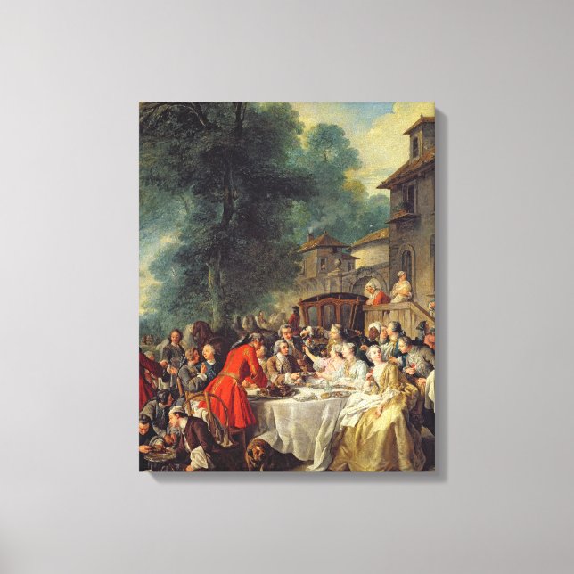 Lienzo El almuerzo de la caza, 1737 (Anverso)