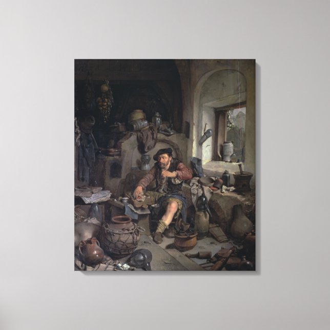 Lienzo El alquimista, 1663 (Anverso)