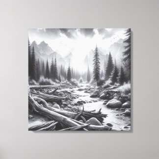 Lienzo El amanecer respira en las colinas cubiertas de pi