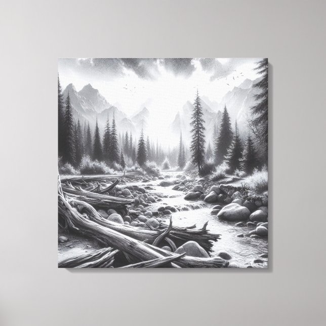 Lienzo El amanecer respira en las colinas cubiertas de pi (Anverso)