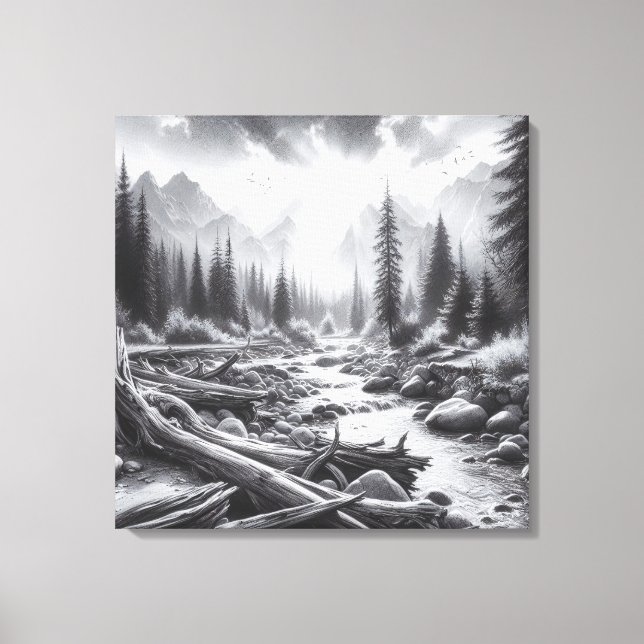 Lienzo El amanecer respira en las colinas cubiertas de pi (Anverso)