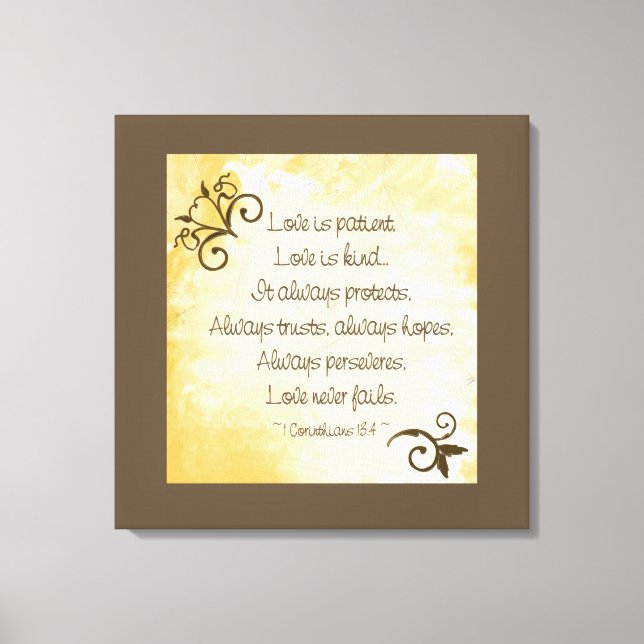Lienzo El amor antiguo es paciente (Anverso)