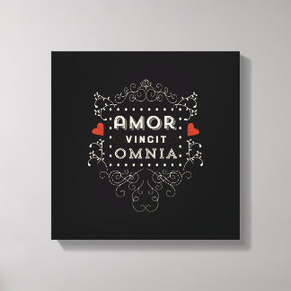 Lienzo El amor conquista a todos - Tipografía latina de é