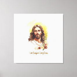 Lienzo El amor conquista cada cruz - Jesús