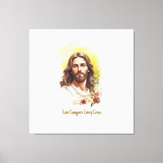 Lienzo El amor conquista cada cruz - Jesús