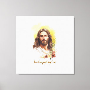 Lienzo El amor conquista toda cruz - Jesús