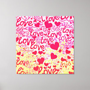 Lienzo El amor en el patrón de color vibrante