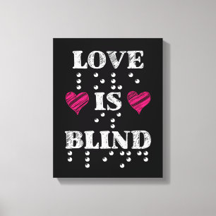 Lienzo El amor es ciego en Braille Hearts