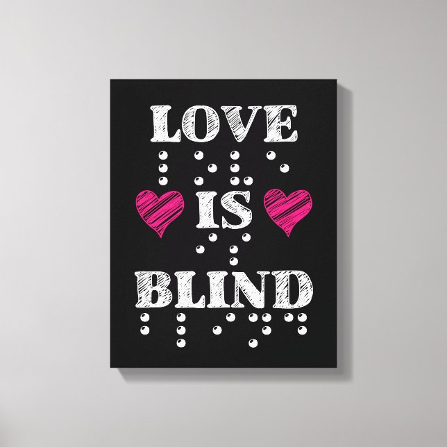 Lienzo El amor es ciego en Braille Hearts (Anverso)