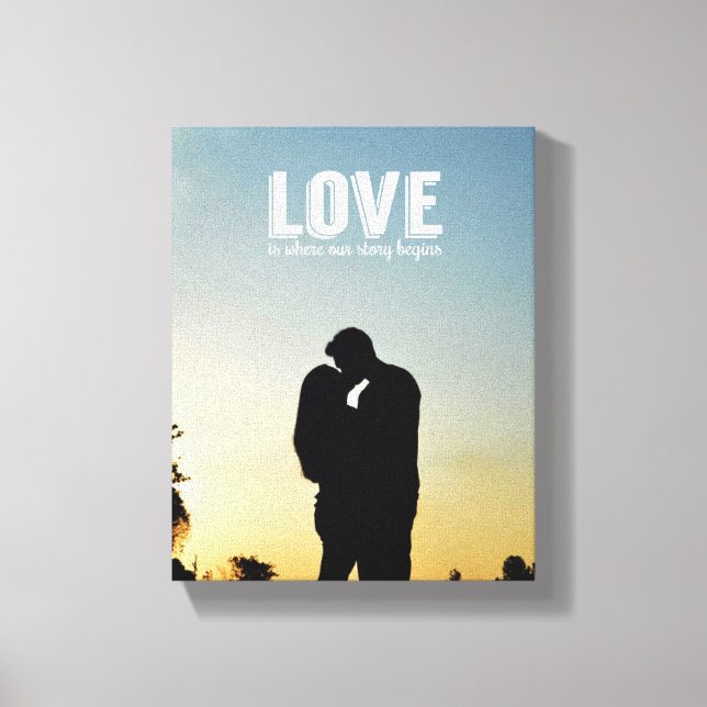 Lienzo El amor es donde nuestra historia comienza el lien (Anverso)