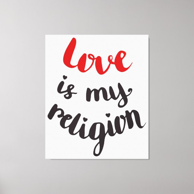 Lienzo El amor es mi religión (Anverso)
