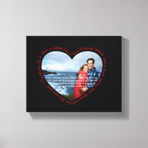 Lienzo El amor es negro y rojo pacientes del corazón de