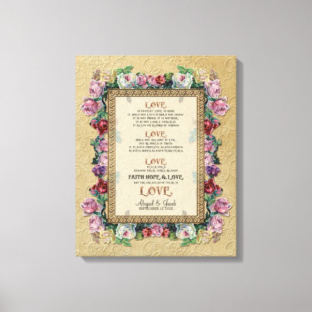 Lienzo El amor floral Gold Brocade es personalizado por e (Anverso)