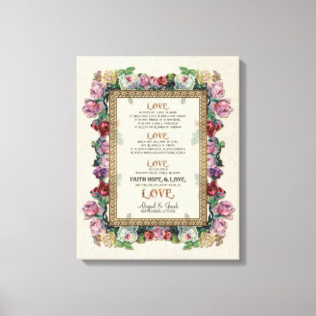 Lienzo El amor floral Gold Brocade es personalizado por e
