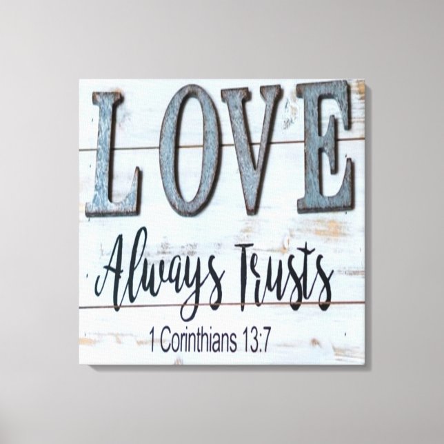 Lienzo El amor siempre confía en el Metalizado ruso (Anverso)