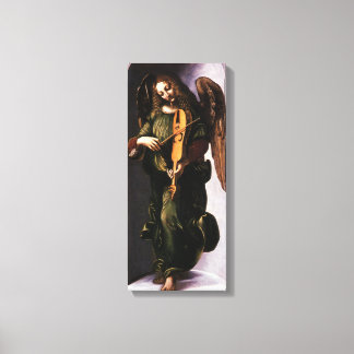 Lienzo El ángel de Leonardo da Vinci en verde con una vie