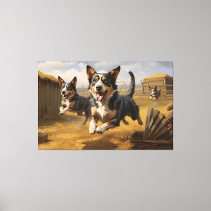 Lienzo El animado Lancashire Heeler persigue