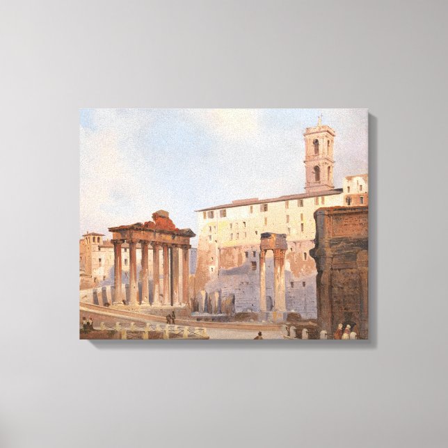 Lienzo El antiguo Foro Romano (de Ippolito Caffi) (Anverso)
