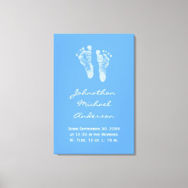 Lienzo El anuncio de nacimiento de un niño bebé azul