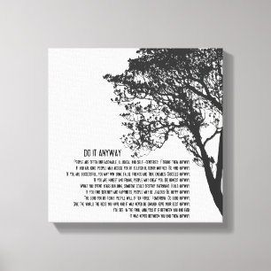 Lienzo El árbol blanco y negro lo hace de todos modos