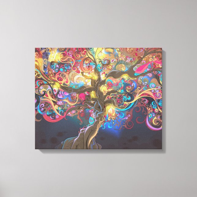 Lienzo El árbol de la vida en el Poster del tapiz nocturn (Anverso)