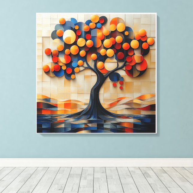 Lienzo El árbol solitario (Insitu (piso de madera))
