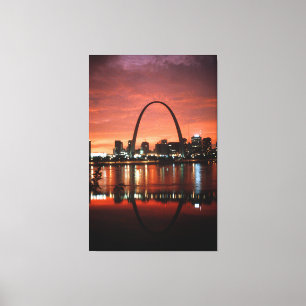 Lienzo El Arco de St. Louis en la fotografía del atardece