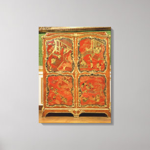 Lienzo El Armoire con la laca roja del Chinoiserie cuatro