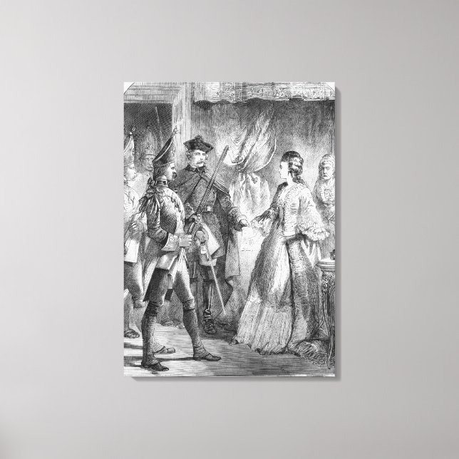 Lienzo El arresto de Caroline Matilda (Anverso)