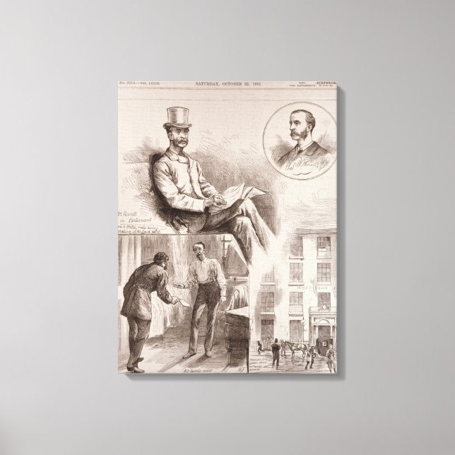 Lienzo El arresto del Sr. C.S. Parnell, parlamentario (Anverso)