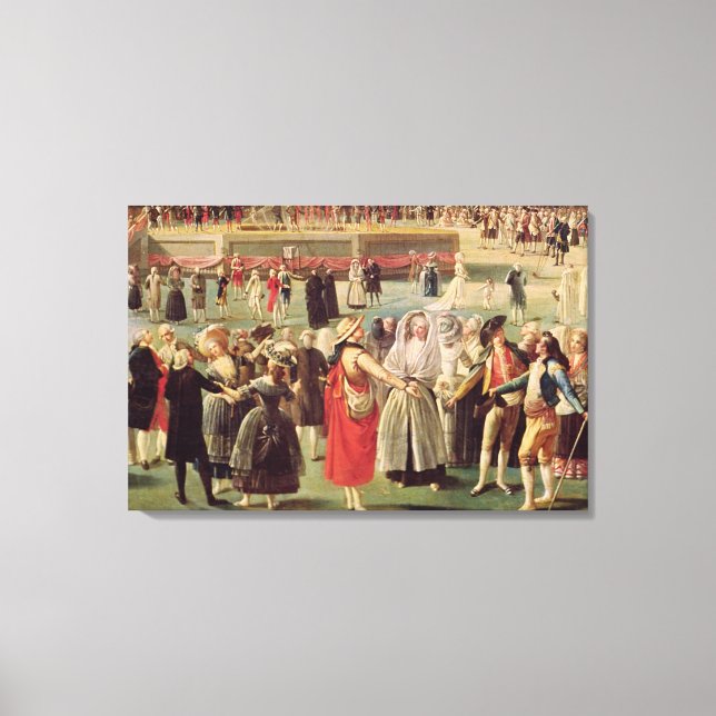 Lienzo El ascenso del globo Montgolfier (Anverso)