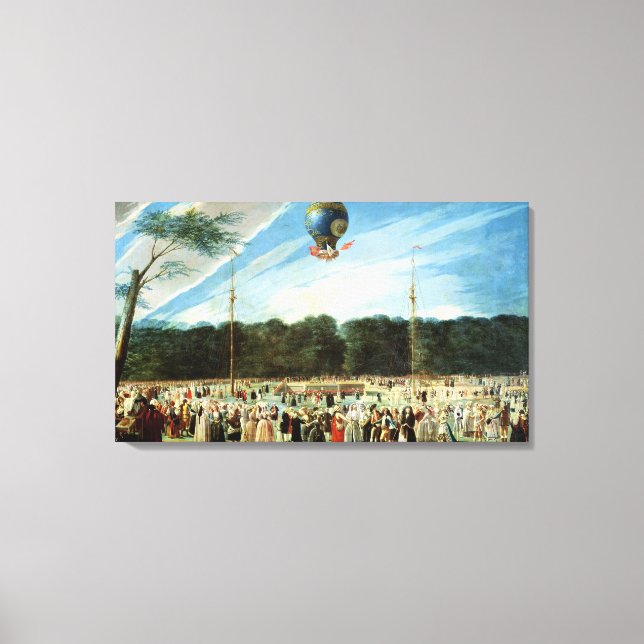 Lienzo El ascenso del globo Montgolfier en (Anverso)