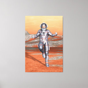 Lienzo El astronauta Marte, Explorador espacial en un pla