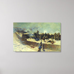 Lienzo El atacar de la batería de Alexander