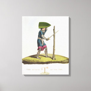 Lienzo El ataque al grano, 1300, grabado por W. Maddoc